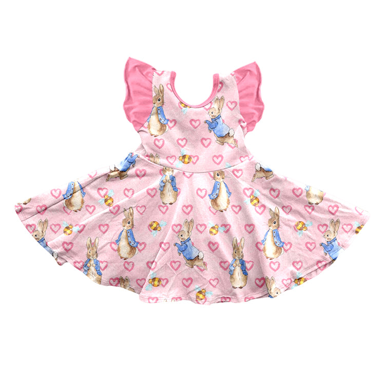 10.15 custom each style moq 5eta 4-6week baby girl clothes easter rabbit short sleeve dress