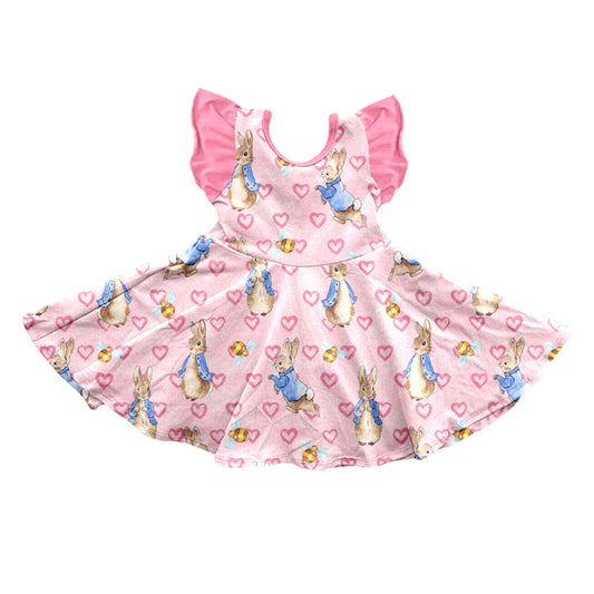 10.15 custom each style moq 5eta 4-6week baby girl clothes easter rabbit short sleeve dress