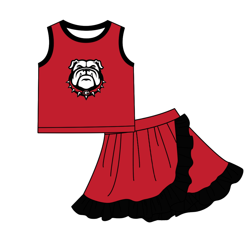 custom moq 5 mix size MSD072509 Baby Girls Sleeveless Top Matching Skort Two Piece Yoga Active Clothes Set
