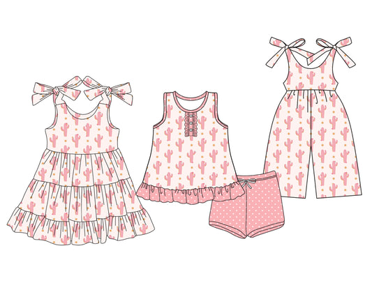25.5.26 custom each style moq 5eta 4-6week Sibling Sister boots baby girl short sleeve shorts sets and dresses and jumpsuit match design