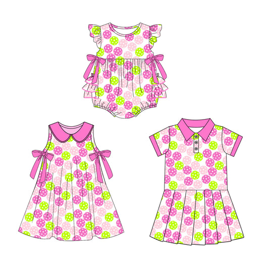 25.10.30 custom each style moq 5 eta 6-8week Sibling Sister baby short sleeve romper and dress 2 match design