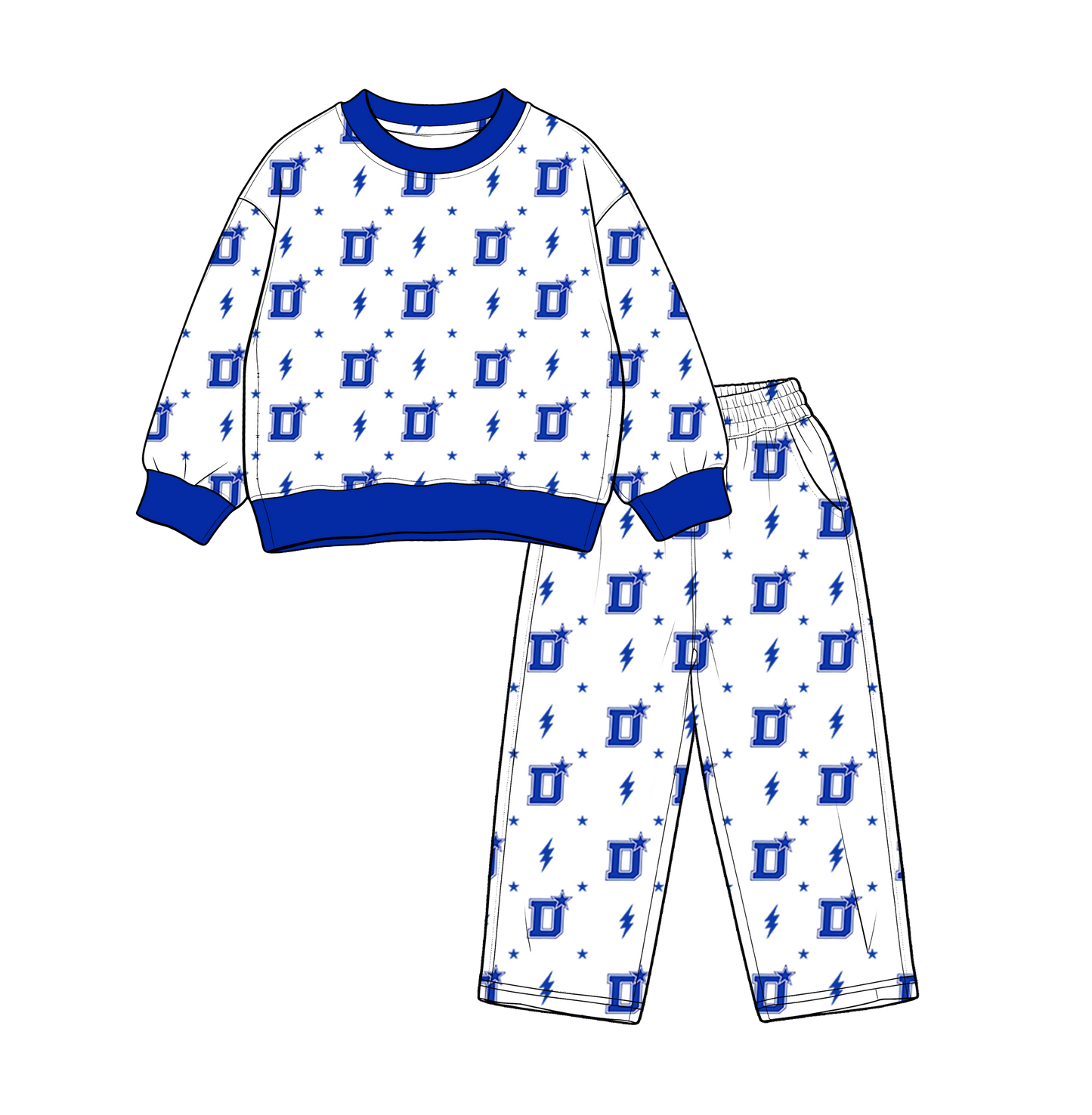 custom moq 5 mix size MSD070709 Baby Kids White Long Sleeve Tops Pants Team Clothes Set