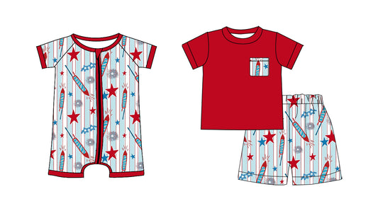 25.12.17 custom each style moq 5 eta 6-8week Sibling Sister red baby boy short sleeve shorts sets and romper match design