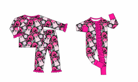 25.8.14 custom each style moq 5eta 4-6week Sibling Sister Boo baby girl long sleeve pants sets and rompers match family design