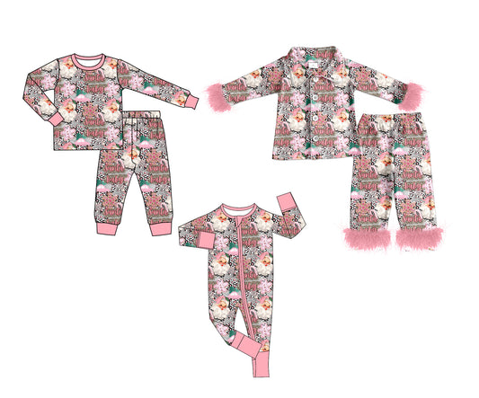 25.6.4 custom each style moq 5eta 4-6week Sibling Sisters Christmas pink baby girl long sleeve pants sets 1 and sets 2 and romper match family design