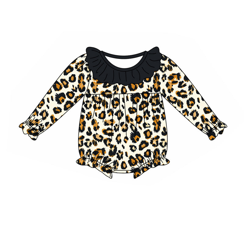 9.6 custom each style moq 5eta 4-6week Sibling Sister leopard black baby girl sets and dress and rompers match family design