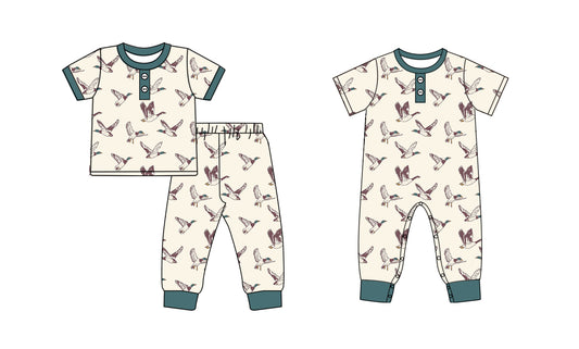 25.10.10 custom each style moq 5 eta 6-8week Sibling Sisters duck baby boy clothes short sleeve pants sets and romper match family design
