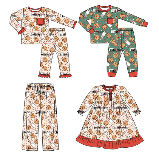 25.9.12 custom each style moq 5eta 4-8week Sibling Sister Christmas baby long sleeve pants sets 2 and dress and adult pants match design