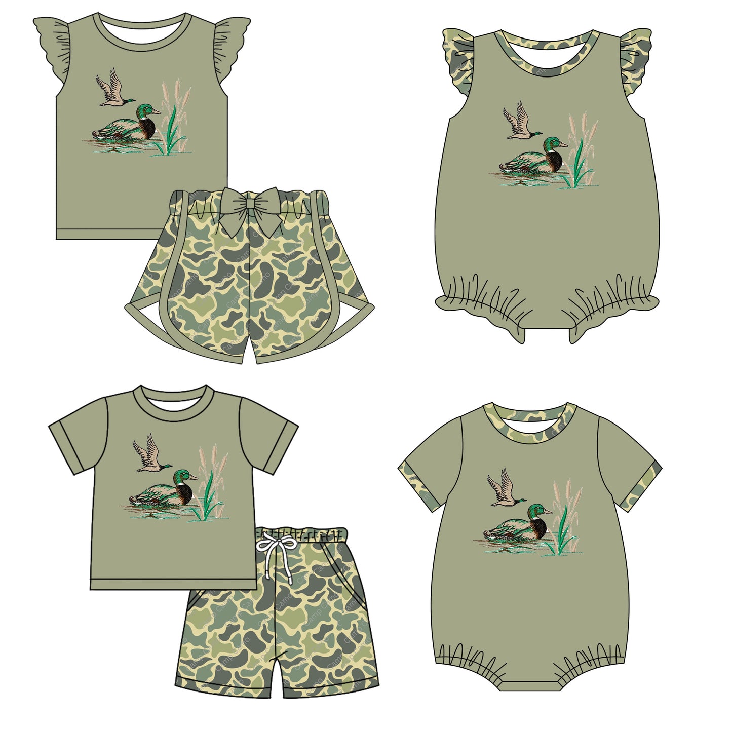 11.28 custom each style moq 5eta 4-6week Sibling Sister duck baby girl short sleeve shorts sets and sets 2 and girls romper and boy romper match design