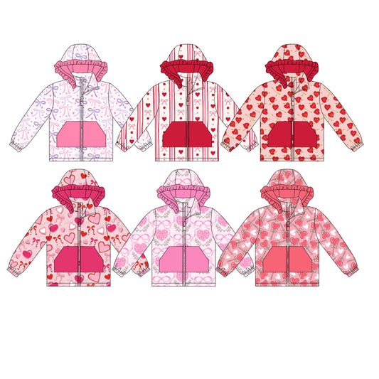 25.9.3 custom each style moq 5eta 4-6week Sibling Sisters love bow baby girl hooded long sleeve top 6 match family design