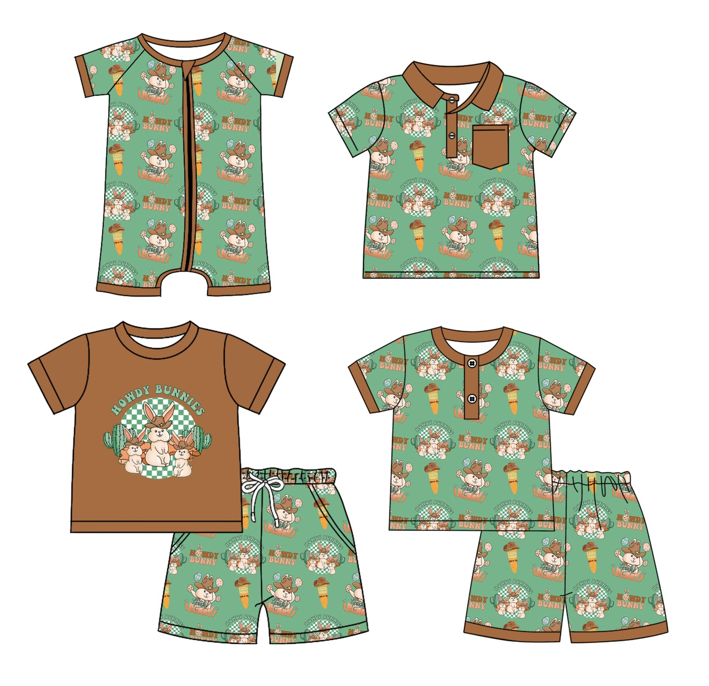 12.30 custom each style moq 5eta 4-6week Sibling Sister easter baby girl sets 1 and sets 2 and boy rompers and top match family design