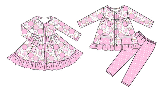25.5.7 custom each style moq 5eta 4-6week Sibling Sisters pumpkin baby girl long sleeve pants sets and dress match family design