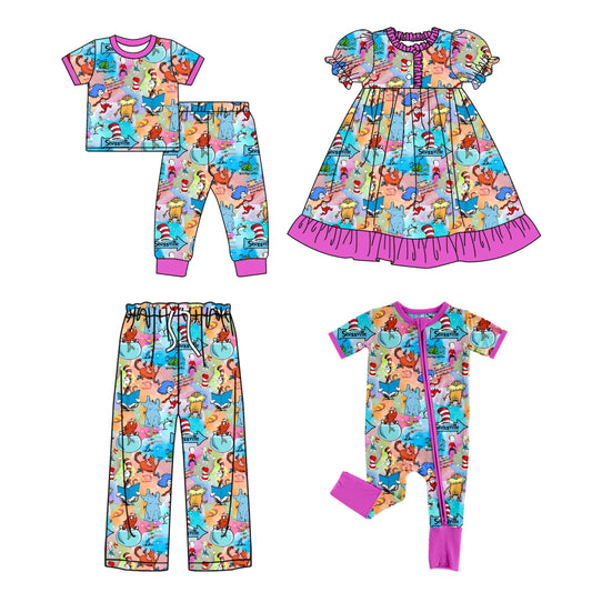 25.9.24 custom each style moq 8 eta 6-8week Sibling Sister dr baby short sleeve pants sets and romper and dress and adult pants match design