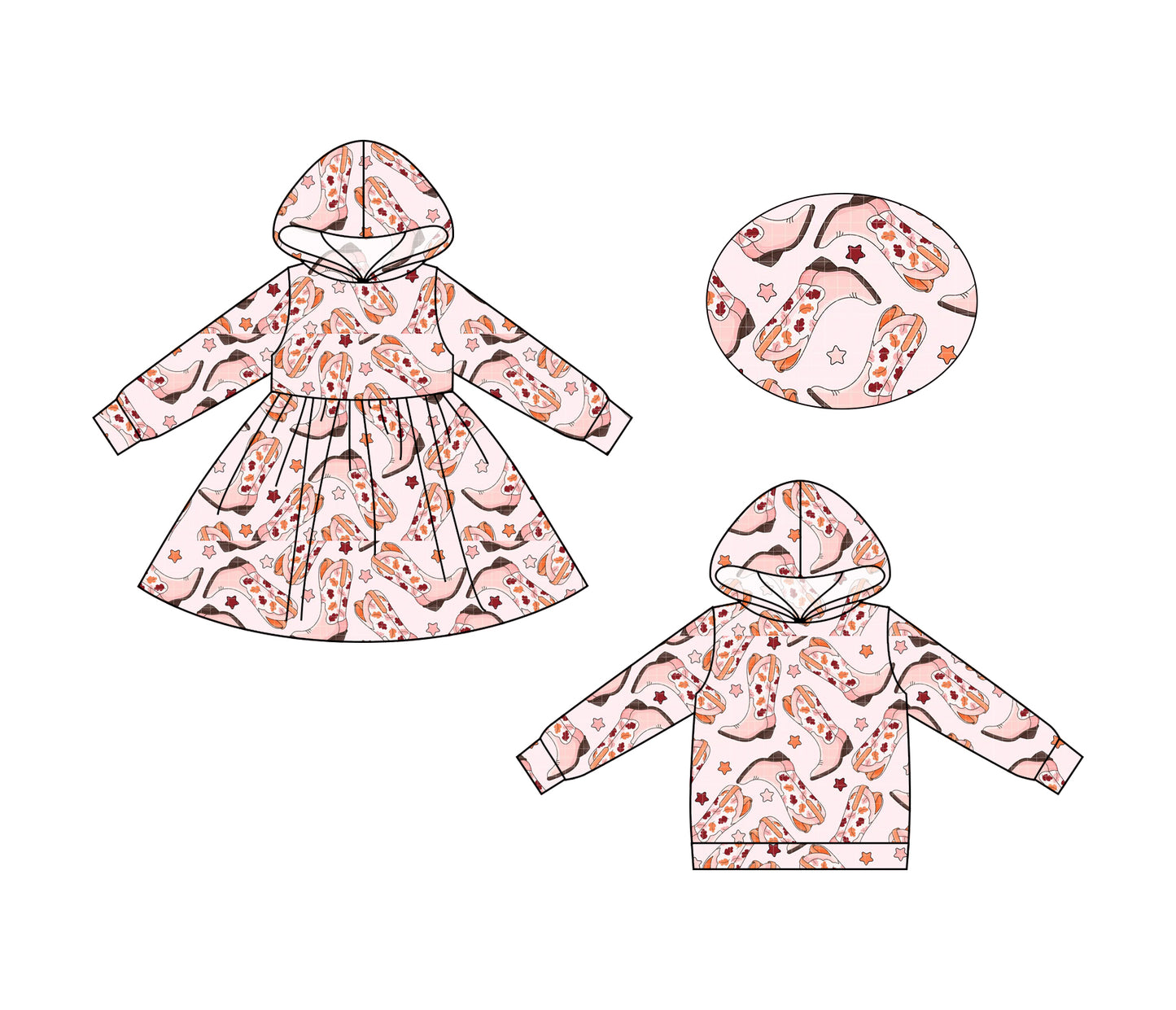 25.6.21 custom each style moq 5eta 4-6week Sibling Sisters boots baby girls long sleeve dress and top match family design