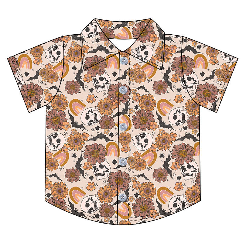 Custom moq 5 each style eta 6-7weeks baby boy clothes leopard short sleeve tops 5-25.7.26