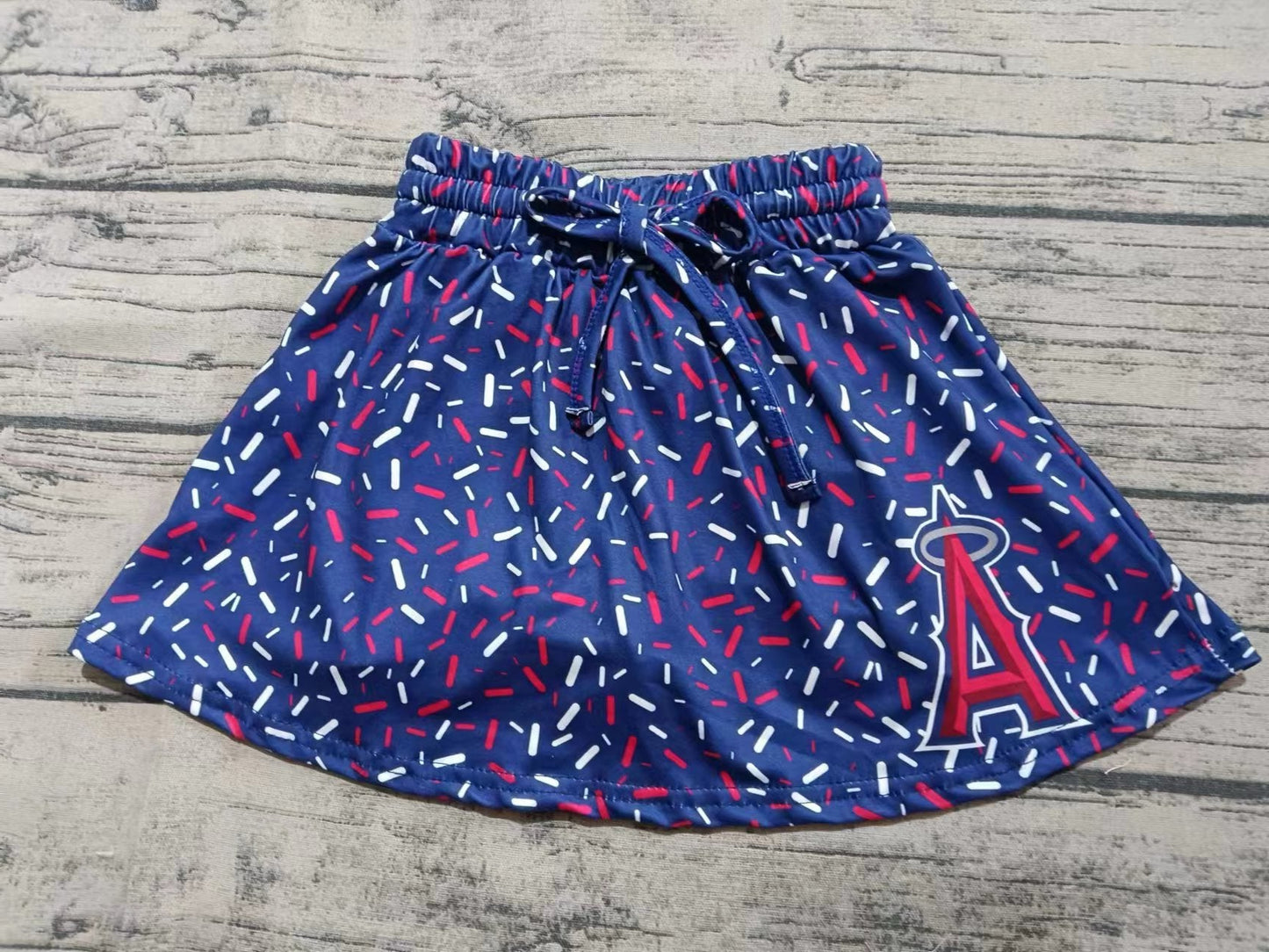 Custom moq 3 eta 6-7weeks team blue kids clothes girls skirt