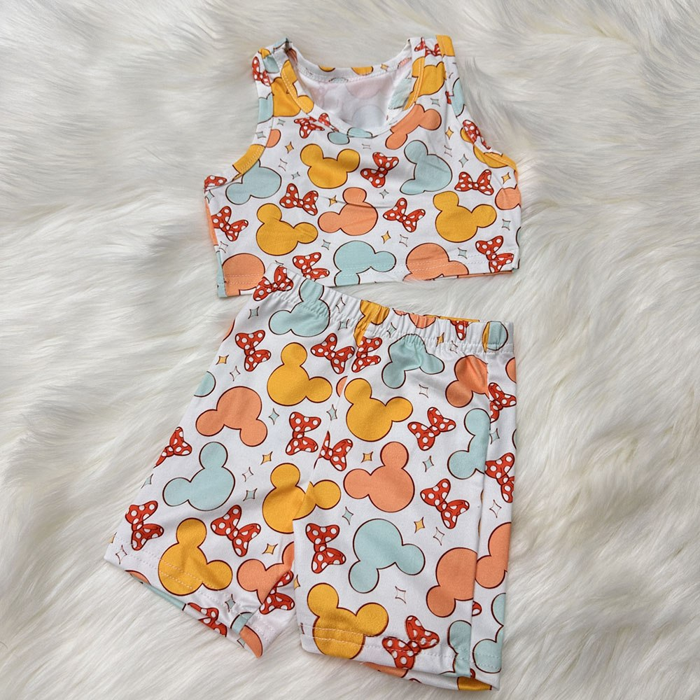 RTS NO MOQ Baby Girl Sleeveless shorts sets