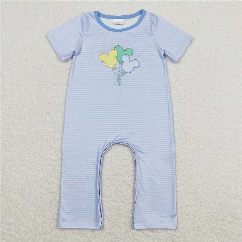 RTS NO MOQ（In Stock) SR0612 Embroidered short-sleeved jumpsuit