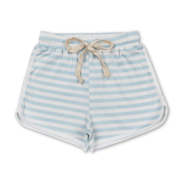 RTS NO MOQ Sibling Baby Girls Stripes Summer Sports Design Shorts