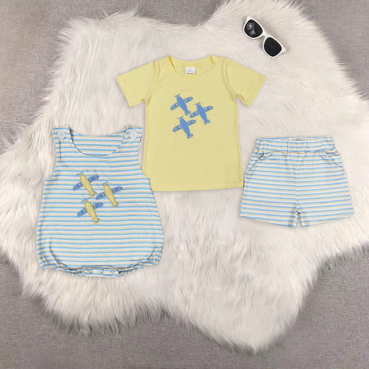Baby Boys Shirt Shorts Summer embroidery Rompers Outfits Clothes Sets