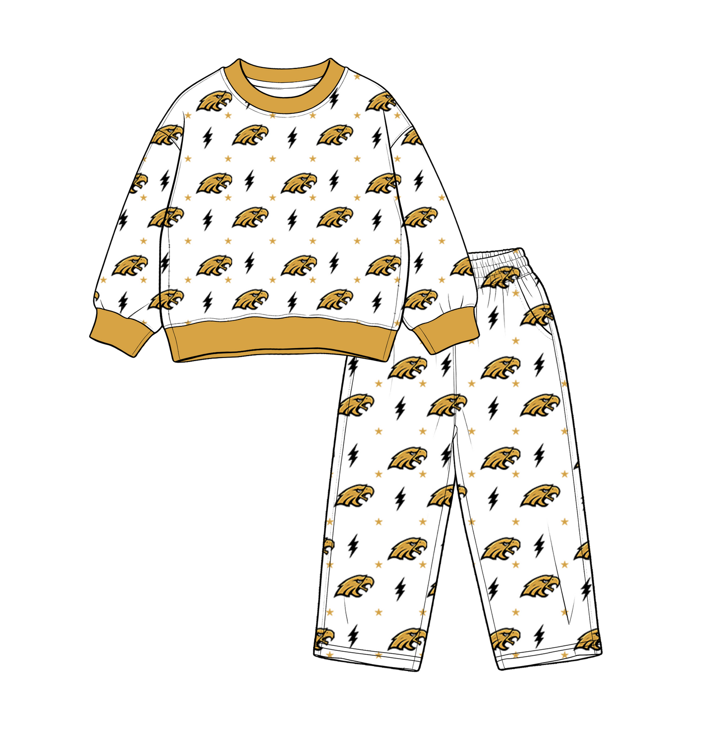 custom moq 5 mix size MSD070709 Baby Kids White Long Sleeve Tops Pants Team Clothes Set