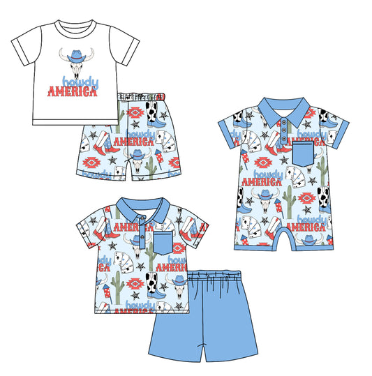 4.1 custom each style moq 5eta 4-6week Sibling Sister AMERICAN cow head baby boy sets 1 and sets 2 and boy rompers match family design