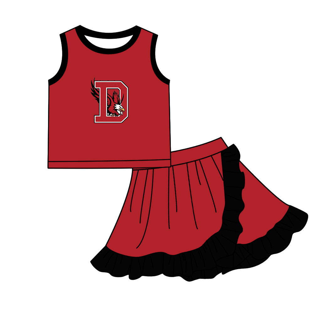 custom moq 5 mix size MSD072509 Baby Girls Sleeveless Top Matching Skort Two Piece Yoga Active Clothes Set
