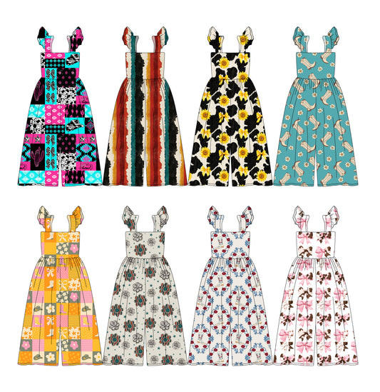 4.2 custom each style moq 5eta 4-6week Sibling Sisters baby girl short sleeve jumpsuit 1 and jumpsuit 8 match family design