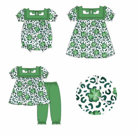 25.9.26 custom each style moq 8 eta 6-8week Sibling Sisters bow baby girl short sleeve pants sets and dress and rompers match family design