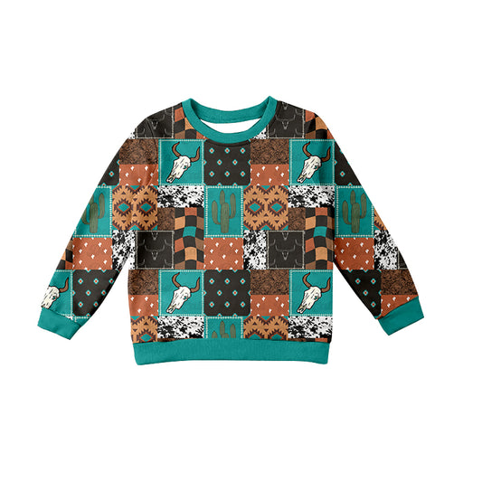 10.16 custom each style moq 5 eta 4-6week baby boys clothes cow head catcus long sleeve top