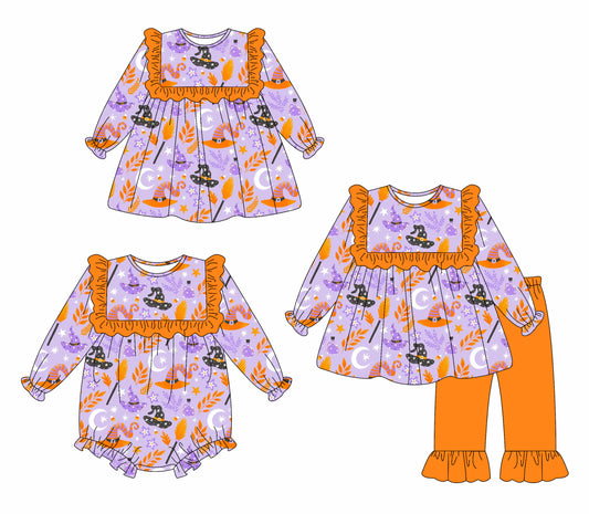 25.5.14 custom each style moq 5eta 4-6week Sibling Sisters baby girl long sleeve pants sets and dress and rompers match family design