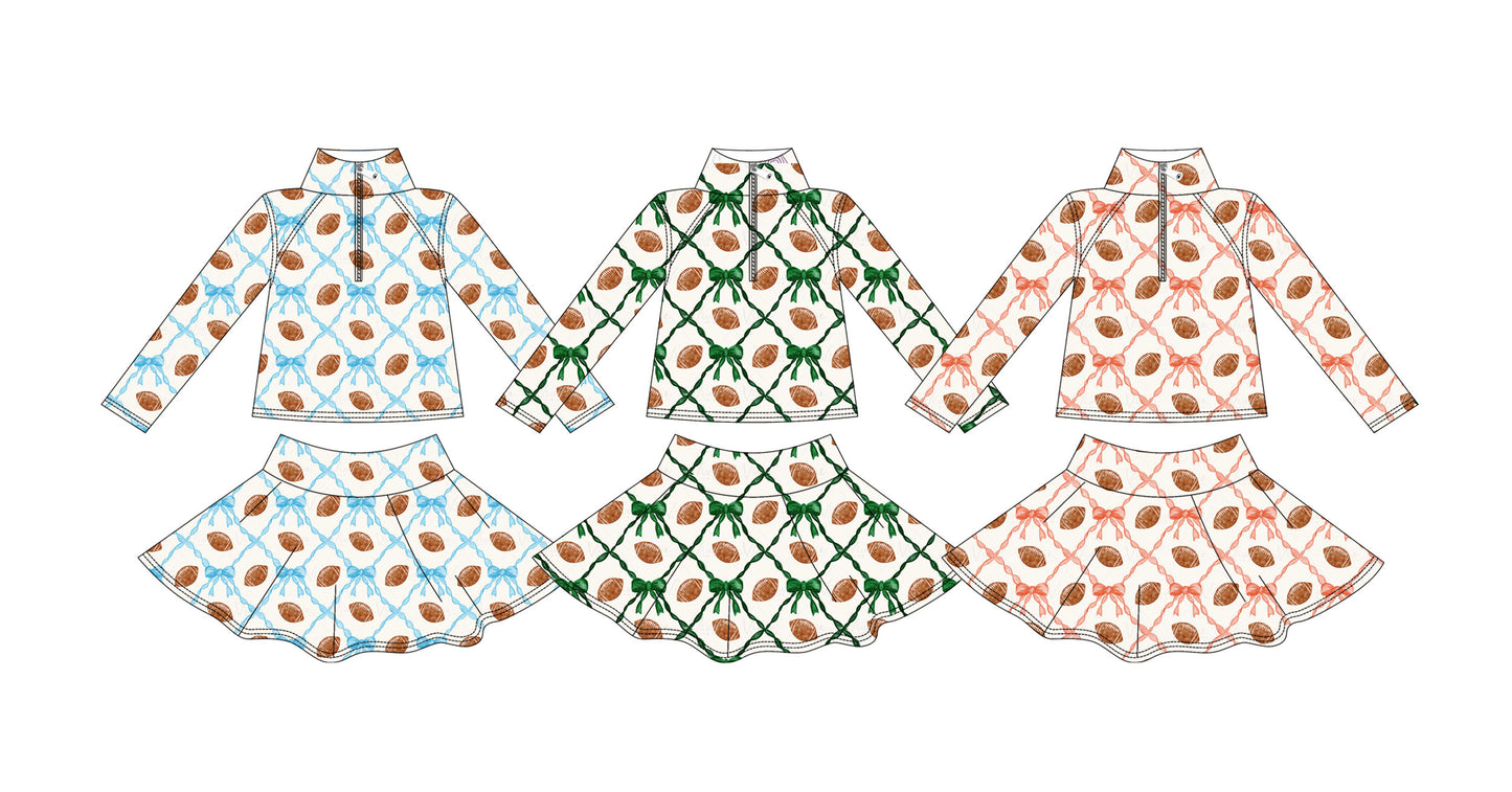 25.9.5 custom each style moq 5eta 4-6week Sibling Sisters baby girl long sleeve skirts sets 3 match family design