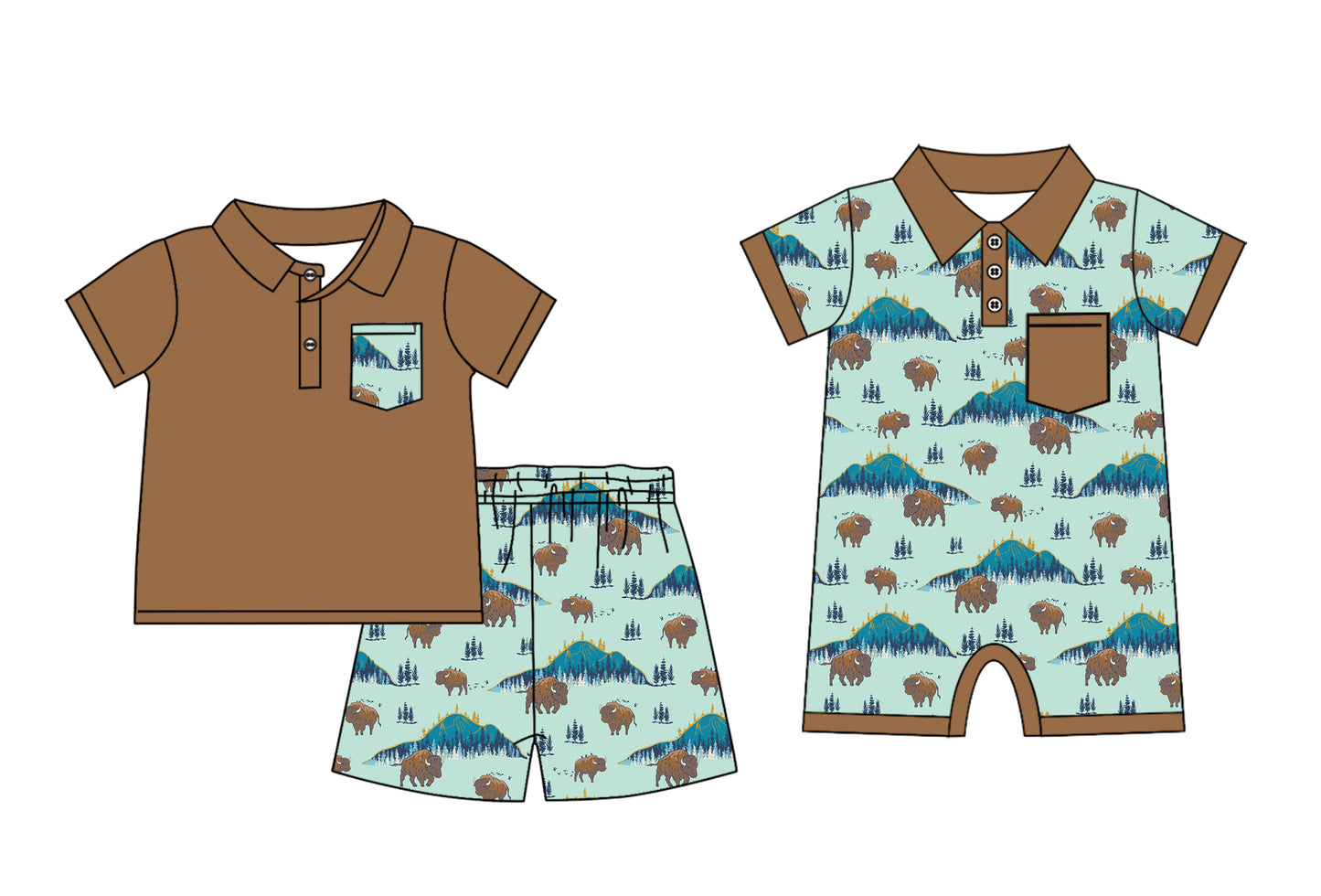 12.17 custom each style moq 5eta 4-6week Sibling Sister alpine baby boy short sleeve shorts sets and rompers match design