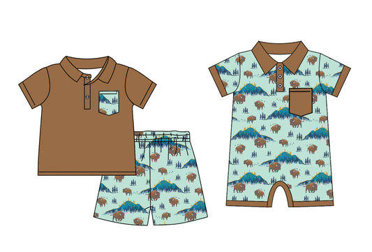 12.17 custom each style moq 5eta 4-6week Sibling Sister alpine baby boy short sleeve shorts sets and rompers match design