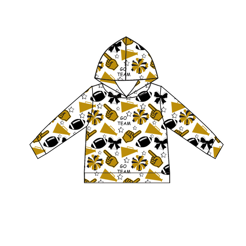 Custom moq 5 each style summer teams baby girls clothes team khaki hooded long sleeve tops and short sleeve top and dress and shorts-25.6.12