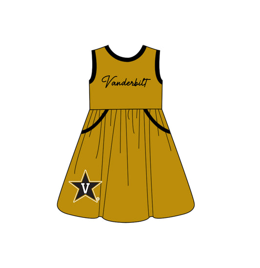 Custom moq 5 each style eta 6-8weeks baby girl clothes team sleeveless dress-25.10.14
