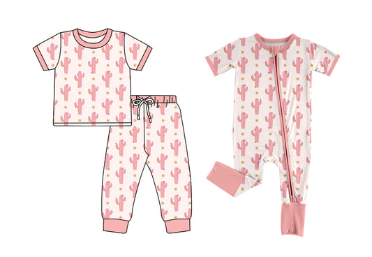 25.5.26 custom each style moq 5eta 4-6week Sibling Sister catcus baby boy short sleeve pants sets and rompers match family design
