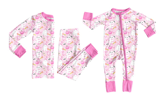 25.8.13 custom each style moq 5eta 4-6week Sibling Sister ghost pumpkin bow baby girl long sleeve pants sets and rompers match family design