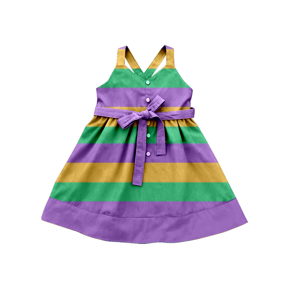 25.10.17 custom each style moq 5 eta 6-8week Sibling Sister mardi gras baby girl flying sleeve dress 6 match design