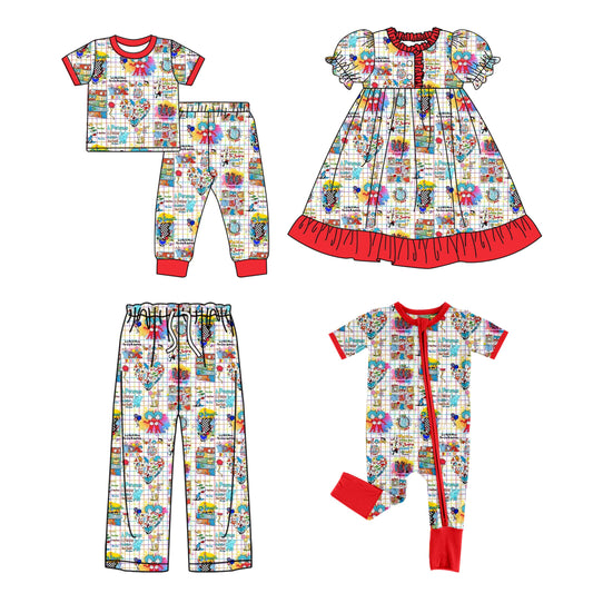 25.9.24 custom each style moq 8 eta 6-8week Sibling Sister dr baby short sleeve pants sets and romper and dress and adult pants match design