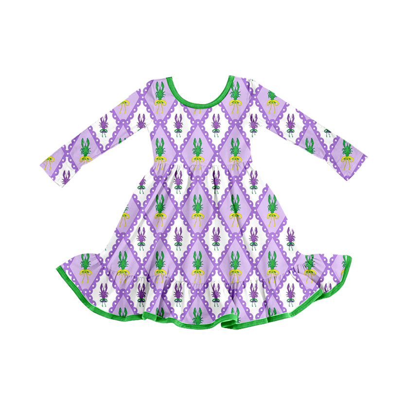 25.9.3 custom each style moq 5eta 4-6week Sibling Sisters mardi gras bow baby girl long sleeve pants sets and dress and rompers match family design
