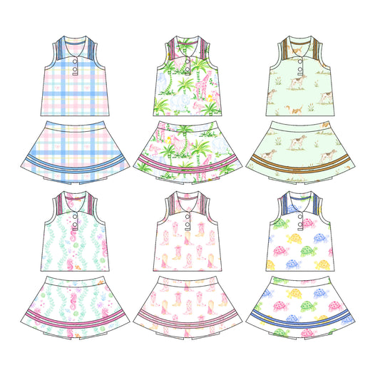 3.27 custom each style moq 5eta 4-6week Sibling Sister baby girls clothes Short sleeve yoga dress 1 and dress 6 match family design