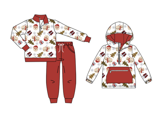 25.9.1 custom each style moq 5eta 4-6week Sibling Sisters Christmas baby boy long sleeve pants sets and top match family design