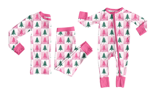 25.6.16 custom each style moq 5eta 4-6week Sibling Sisters Christmas trees baby girl long sleeve pants sets and rompers match family design