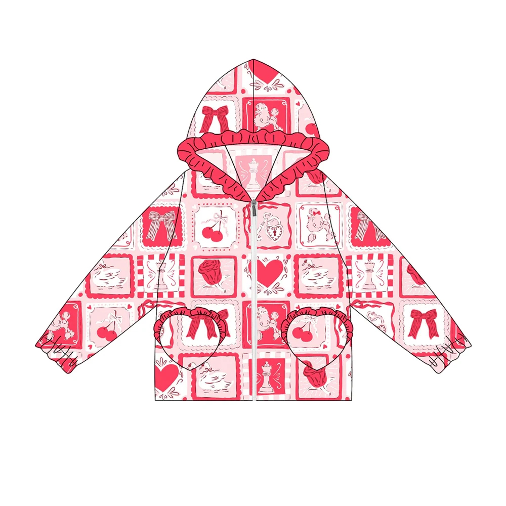 Custom moq 5 each style eta 6-7weeks baby girl clothes pocket floral hooded long sleeve top-25.8.1