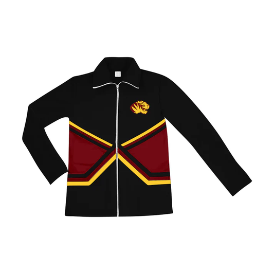 Custom moq 5 mix size milk silk baby girls clothes team black long sleeve jacket-25.7.23