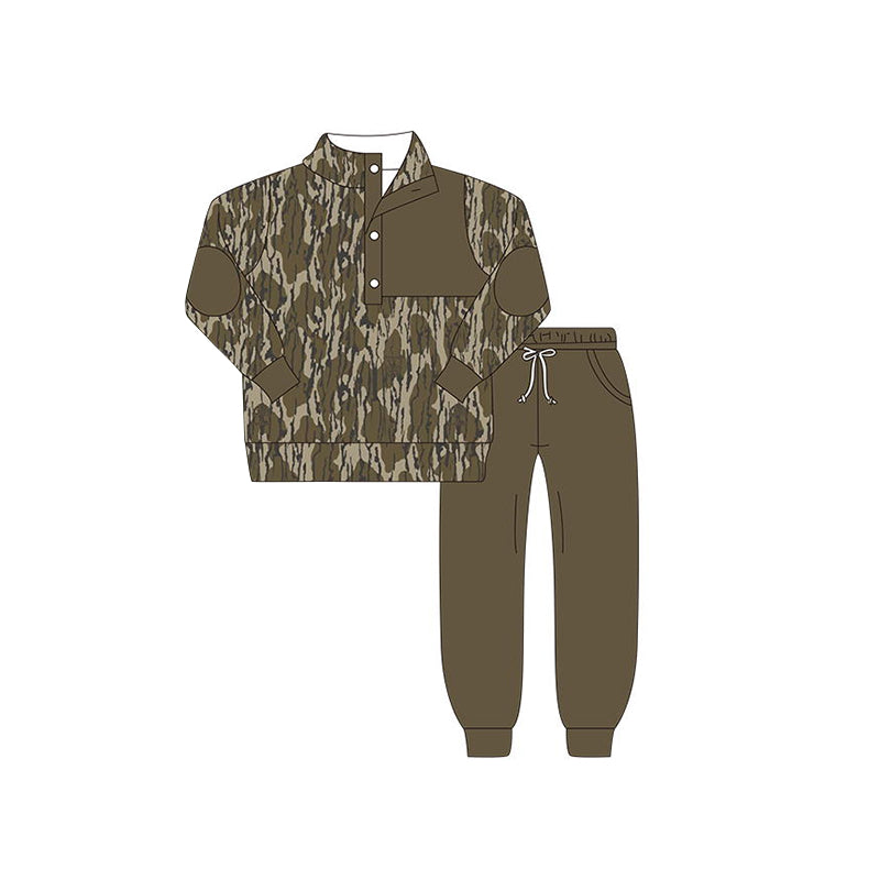 custom moq 5 eta 5-6weeks Camouflage long sleeve and long pants suit