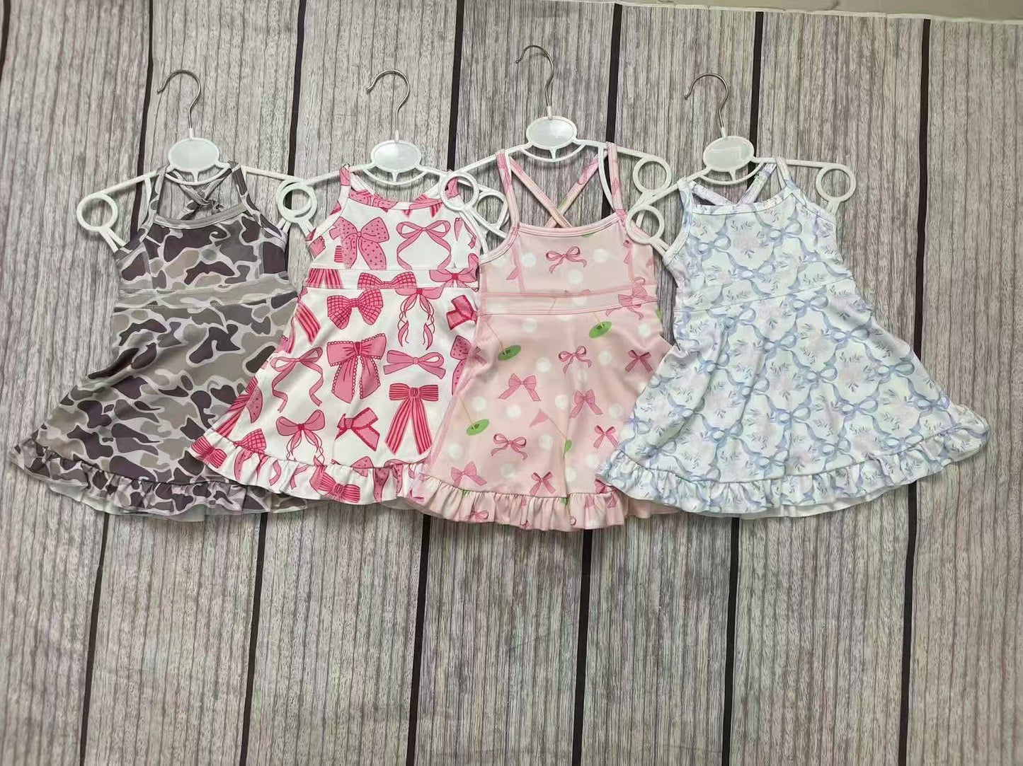 RTS NO MOQ Sibling baby girl clothes yoga solid color sleeveless dress