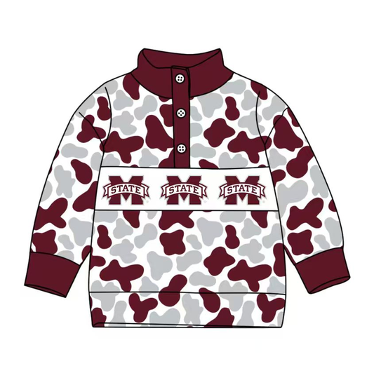 Custom moq 8 mix size milk silk summer team baby boys clothes camouflage long sleeve top-25.9.22