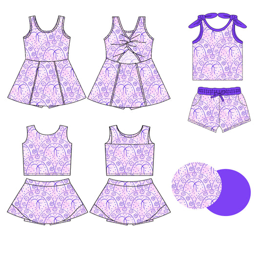 3.21 custom each style moq 5eta 4-6week Sibling Sister baby girls clothes Short sleeve shorts sets and yoga dress 1 and dress 2 match family design